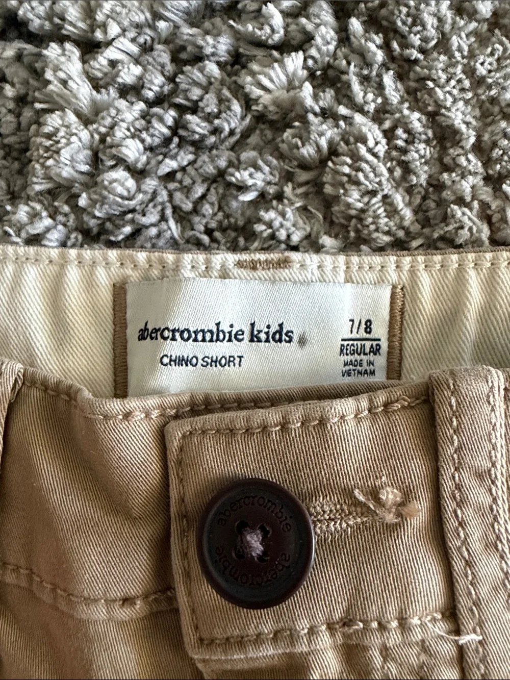 abercrombie kids khaki flat front chino shorts
